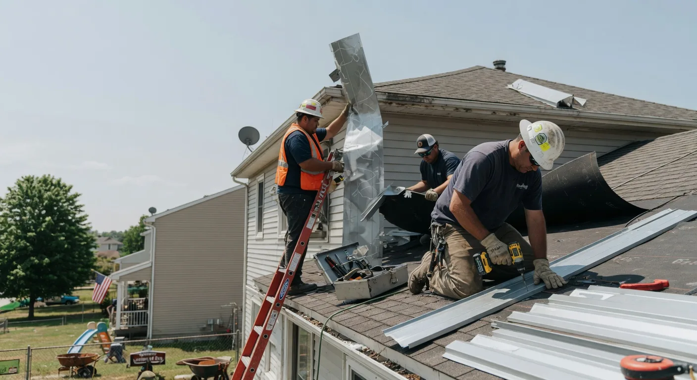 Storm Damage Metal Roof Repair in New Richmond, WV